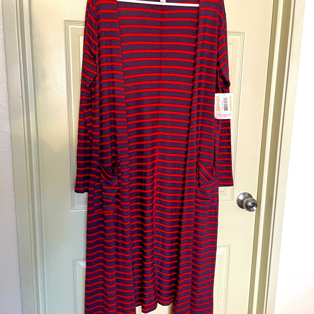 Lularoe size medium Sarah red and blue stripes